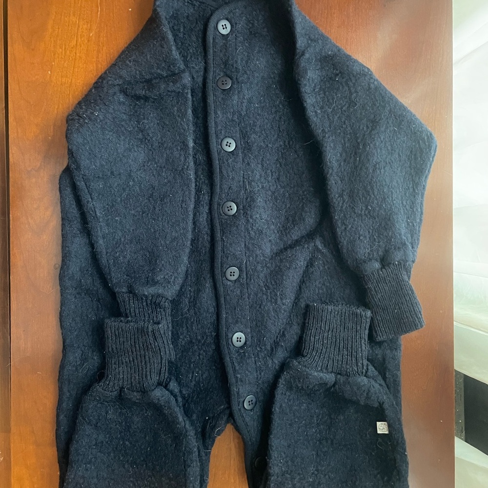 Kids 2T / 92cm COOP Danish Button-Up Merino Wool Sweater Jumpsuit Stroller Suit